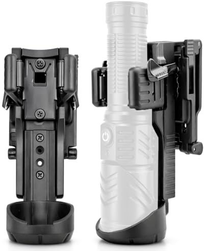 Galvanox K8-Series Étui de lampe de poche tactique, clip de ceinture robuste avec rotation à 360°, support amovible facile à verrouiller, nylon polymère ultra durable pour police, sécurité et chasse