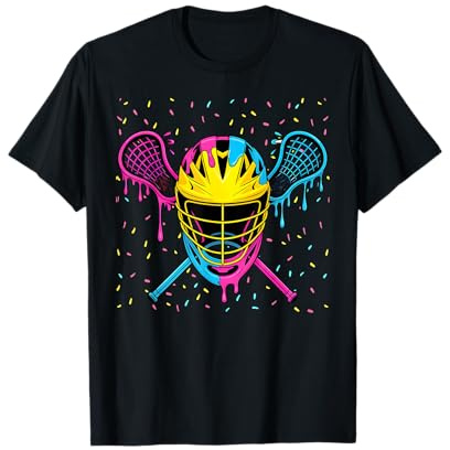 Lacrosse Ice Cream Lax Boys Helmet Stick Youth Players T-Shirt