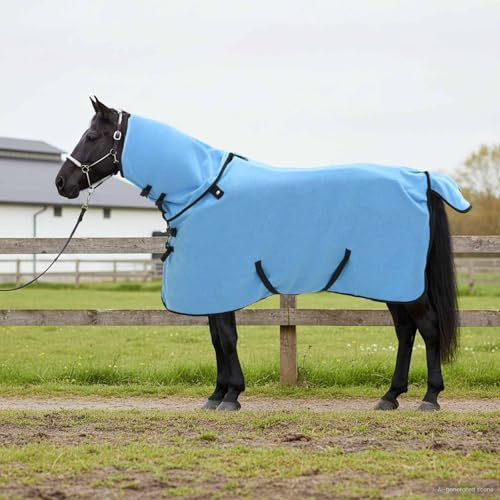 Nqyjm Manta para caballos de 105 cm, poliéster, lavable a máquina, cálida, cómoda, transpirable y ligera, para entrenamiento, establo y transporte