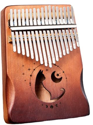 Piano de pulgar Kalimba Instrumento de 17 teclas, piano de dedo de madera, instrumento musical de regalo con afinación para principiantes, Kalimba dedo pulgar