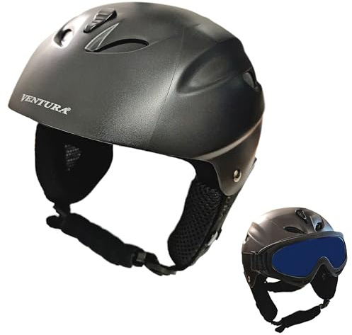 Awe ABS Mould Kids/Junior Ski/Snowboard Helmet Matt Black 52-55cm - Goggle Compatible