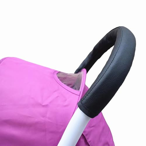 MINILUJIA Baby Stroller Armrest Handle Bar PU Leather Sleeve Cover Universal Handle Dust-Proof Cover 20 for Babyzen YOYO/YOYO+ Others (Black)