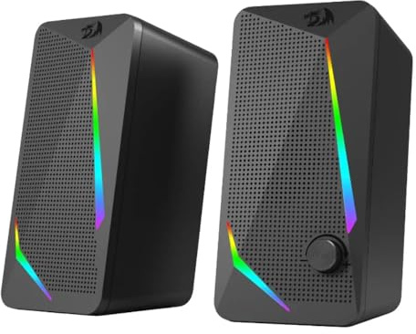Redragon GS700 TOCCATA RGB 2.1 Gaming Speaker Subwoofer - Total Power 11W - Materials Plastic + Wooden - USB Powered+3.5mm Cable
