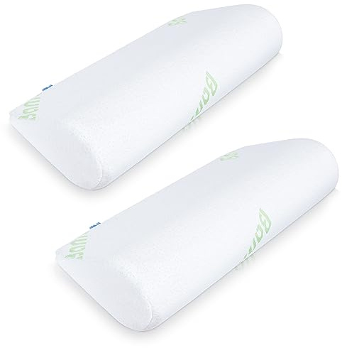 COOLBEBE Cervical Neck Pillows 2PCS, Memory Foam Neck Roll Pillows for Sleeping, Ergonomic Bolster Pillow for Bed, Sofa, Car Seat, Spine Support for Back Sleepers (2 Pack)