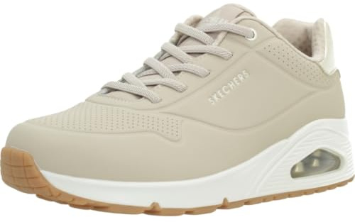 Skechers Women's Uno Shimmer Away Trainer, Natural, 2.5 UK