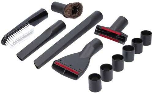 Kenekos - Set di ugelli 32/35 mm, universale, 6 pezzi + 6 adattatori, incl. pennello per mobili, bocchetta per tappezzeria, bocchetta per fughe, nero, compatibile con aspirapolvere Miele, AEG, Siemens