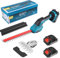 Taille Haie Batterie, Cisaille de Jardin Cisailles à Gazon Taille Haie Electrique, Coupe Haie Sans Fil avec Batterie 1500mAh*2, Double Lame de Coupe ,pour Désherberger, Élaguer les Arbres, Arbustes
