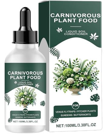 Nourriture pour Carnivores – Engrais Tropical, Gouttes Liquides | Complément Alimentaire de 100ml pour Dionée, à Rosée du Soleil, Nutriments de Croissance pour Carnivores