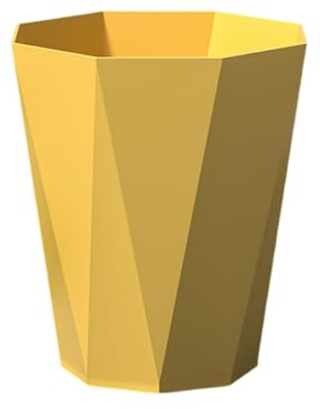 Papierkorb aus Kunststoff | Mülleimer Büro & Zuhause | Moderner Schreibtisch Mülleimer (21x13.6x24cm) | Für Büro, Kinderzimmer & Küche (Gelb)