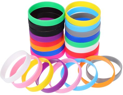 Parliky 24 St Silikonarmband i Flera Färger Mjuka och Bekväma Gummiband för Festfavoriter och Lagbyggnad och Återanvändbara Armband för Alla Åldrar vid Födelsedagsfester och Festivaler
