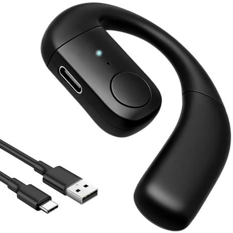 Bluetooth Headset V5.4 Open Ear Single Ear with Mic ENC for Driving Sports | 30H Talk & 200H Standby, Handsfree Wireless Earpiece for Office Business Sports, Compatible with iPhone Android Laptop