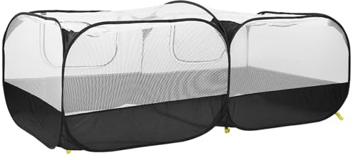 TARSHYRY Valla Plegable Portátil para Gallinero para Gallina, Pato, Conejo, Corral para Mascotas Al Aire Libre Fácil de Usar para Animales Pequeños, Azul 68.90x33.46x25.79in (Black)