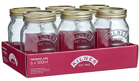 Kilner® Tray of 6 0.5 Litre Preserve Jars