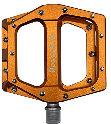 Pozzobon 9/16 CNC in lega di alluminio Piattaforma Pedali, MTB Mountain Bike Pedali, bici da corsa Trekking Pedali Antiscivolo Impermeabile Antipolvere Pedali 326 (arancione)