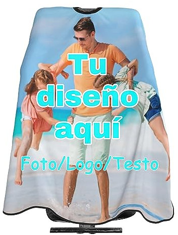Capa de peluquero personalizada, capa de corte de pelo personalizada con texto de logotipo de foto, Capa de barbero personalizado para salón de casa y barbería
