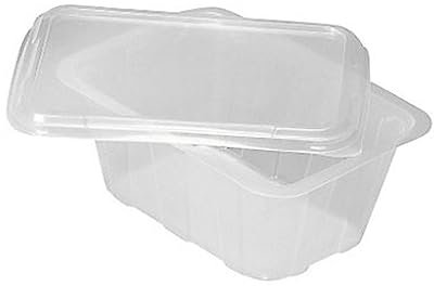 Générique 100 Barquettes micro-ondable multifonction en plastique PP 2000 cc + 100 couvercles pour aliments chauds et froids