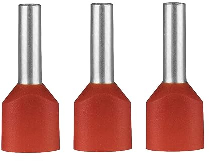 100 pièces de bornes de câble doubles ERKO, section transversale du conducteur 10 mm², longueur 14 mm, bornes de câble professionnelles en cuivre galvanisé avec isolation en polyamide