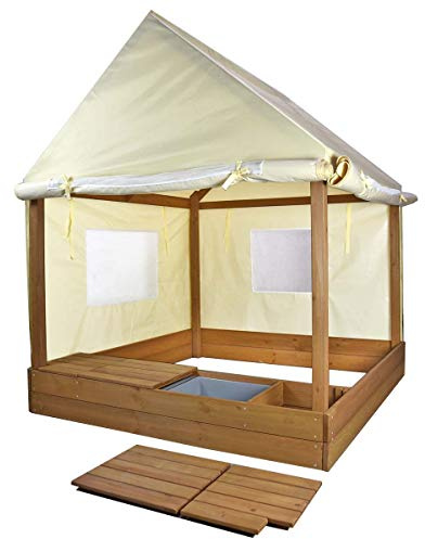 Meppi Sabbiera in legno con baldacchino flessibile – sandbox sandbox casetta sabbiera