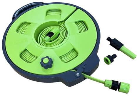 Liberty Leisure 15m Roll-On Hose Pipe - Durable Garden Hose Reel with Expandable Hose, Quick-Release Coupling, and Flexible Water Pipe for Caravan Motorhome and Garden.