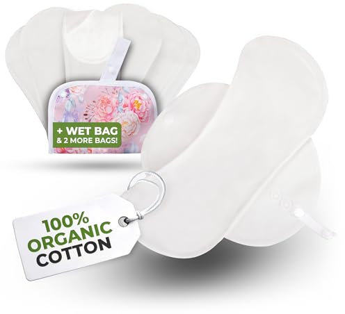 ÖkoKomfort Slipeinlagen waschbar aus Bio Baumwolle (Größe S, 7er-Pack); kleine, dünne Slipeinlagen für Damen & Mädchen; waschbar bei hoher T°; 100% Atmungsaktiv (kein PUL/TPU) für täglichen Ausfluss