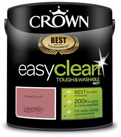 Crown Easyclean Matt Emulsion Paint 2.5L Rhubarb Rose