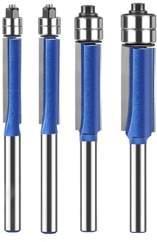 Punte per fresa per finitura a filo - Utensili di finitura di precisione a 4 pezzi - Fresa per la finitura a filo - Lavorazione del legno Laminato Compensato in alluminio