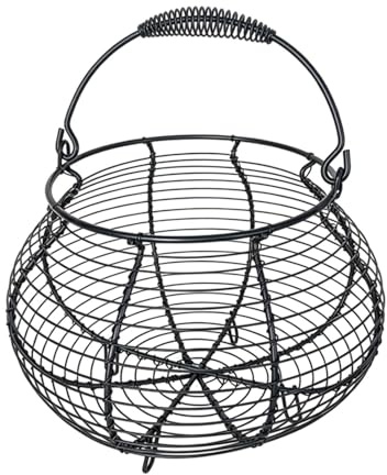 Yumneo Cesta de recogida de huevos, estante de almacenamiento vintage, con asa, soporte para huevos de gallina, para frutas, verduras, picnic, granja, jardín, , Pascua