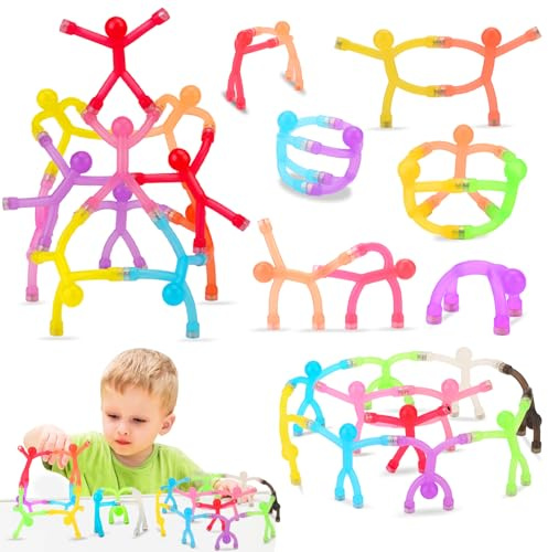 12 Pcs Magnetic Men Fidget Toys, Travel Magnetic Toys for Kids | For Airplane Trips and Car Journeys, Sensory Play, Classroom Rewards, Party Bag Fillers and Fridge Magnets