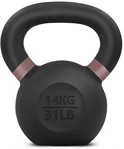 Yes4All pulverlackerad kettlebell med brett handtag 4-32 kg – perfekt för helkroppsträning och styrketräning – kettlebell för tävling