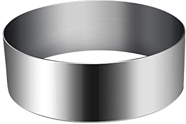 Bakeley 8 inch Stainless Steel Cake Mold, Dishwasher Safe Cake Ring Mold for Baking, Design for Valentine's Day Decorations & Home Baking