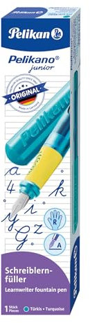 Pelikan Pelikano Junior Schulfüller für Rechtshänder in Türkis, mit Anfänger Feder A, 1 Stück
