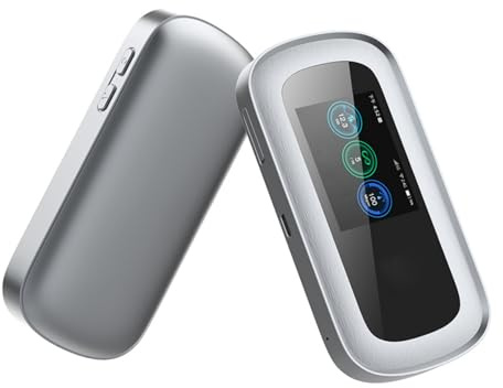 Punto de Acceso Móvil WiFi 5G para Viajes, Enrutador Mifi 4G LTE Desbloqueado con Ranura para Tarjeta SIM y Pantalla a Color de 2,5 Pulgadas, Carga de Banco de Energía Portátil