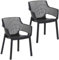 2X Gartenstühle Easy Terrassenstühle mit Armlehnen - Balkonstühle bequem 80cm Gartenstuhl in Anthrazit stapelbar wetterfest Garten, Terrasse & Balkon