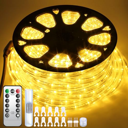 Forever Speed 50M LED Lichterschlauch Außen WarmWeiß mit 6 Modi Helligkeit Dimmbar Timer,1800 LEDs Lichtschläuche Schlauch Aussen Wasserfest IP65,Fernbedienung LED Lichterschlauch Weihnacht