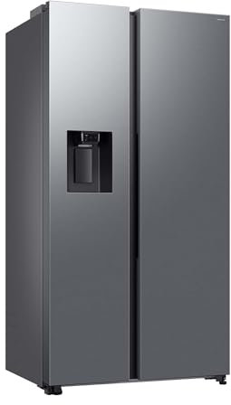 Samsung RS70F66KCTEF Side-by-Side Kühl-Gefrierkombination, AI Kühlschrank mit Gefrierfach, 178 cm, 634 l, Eis-/Wasserspender mit Festwasseranschluss, AI Energy Mode, Twin Cooling+, Edelstahl Look