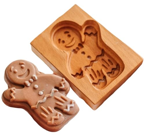 Wooden Cookie Moulds 3D Press Embossing Gingerbread Baking Moulds Creative Christmas Cookie Baking Mold for Home Bakery