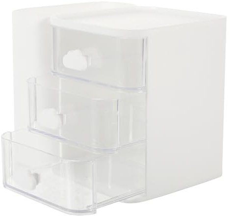 Kisangel White Multi-compartment Desk Organizer Drawer Box for Office