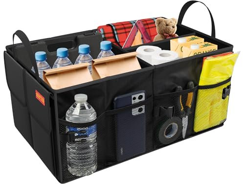 GADLANE Organizador Maletero Caja Maletero Coche Plegable, Bolsa de Compras, Herramientas Bolsa - Negra - 50cm x 38cm x 26cm