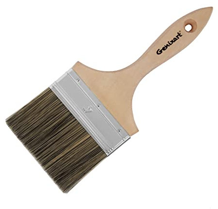 Double Thick Chip Paint Brush, 4 inch / 100mm Wood Stain Brushes for Painting Walls and Fence Staining, Wooden Handle Masonry Paintbrush for Varnish, Paste, Gesso and Limewash