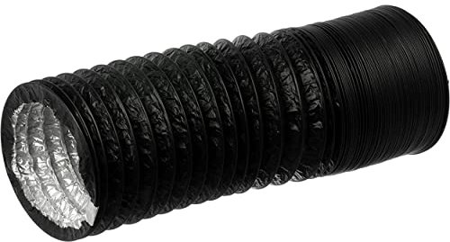 Ø 160mm / 3m Aluminium Schwarz Lüftungsschlauch - PVC Flexschlauch - Abluftschlauch für Trockner, Klimaanlage, Abzugshaube