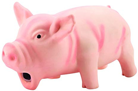 Juguetes de Látex para Cerdos Chirriantes, Juguetes Chirriantes Interactivos para Limpieza de Dientes, Cerdito Interactivo Lindo, Juguetes para Perros Juguetes Chirriantes para Masticar, 16(rosado)
