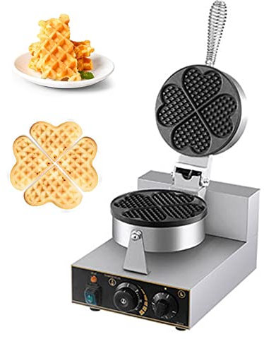 Piastra per Waffle Belga Elettrica per Belghe, Piastra per Cialde con Display a LED, Controllo della Temperatura et Timer, può Cucinare Multiplo Cialde Contemporaneamente, Acciaio Inossidabile,Style3