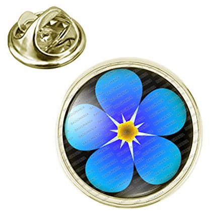 Badgmania Pin's Doré 20mm Fleur Myosotis Francs-Maçons Symbole Maçonnique Logo 18mm Pins Bouton Epinglette