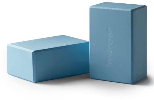 Hydrow Yoga Blocks - Supportive & Lightweight EVA Foam for Yoga, Pilates, Meditation, 9 x 6 x 4 inches, Blue