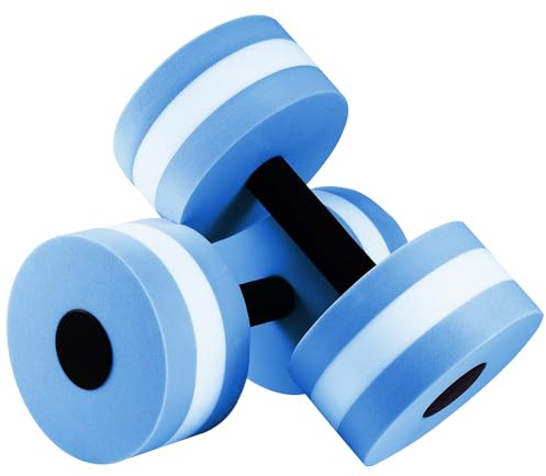 FAVOMOTO Water Dumbbells:Water Weights for Water Aerobics- Water Dumbbell:Fitness Water Dumbbells Aqua Dumbbell EVA Foam Water Fitness Equipment 2PCS (Blue)