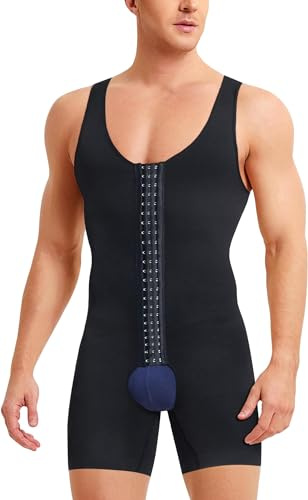 Junlan Shapewear - Canottiera da uomo, senza cuciture, a compressione, Nero , XL/XXL