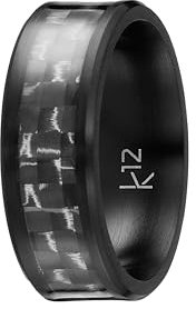 kohlenstoff 12 Carbon Ring Schwarz für Damen und Herren hochwertig Beschichtet aus Carbon und Edelstahl (62)