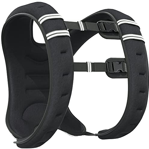 HOMCOM Gilet Zavorrato 10kg Traspirante con Tasca Portaoggetti e Spallacci, Giubbotto con Pesi in tessuto Oxford, Metallo e Sabbia, 40x35 cm, Nero