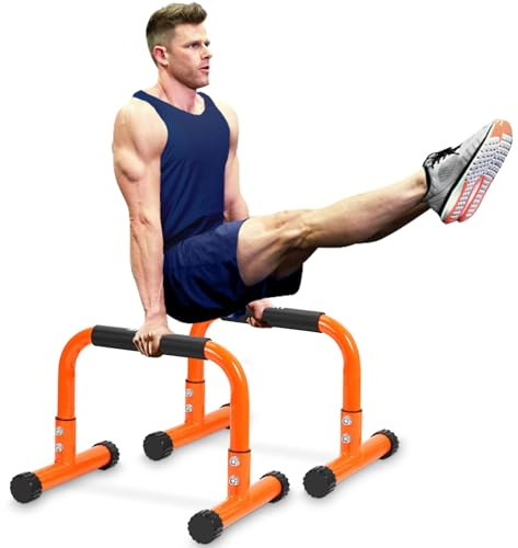 TABEKE Push Up Bar, 12 Inch High Non-Slip Parallettes Bars & Dip Bars With Foam Handles, Heavy-Duty No Wobbling Calisthenics Equipment For Handstand, L-Sit, Gymnastics, Strength Training Home Gym Use