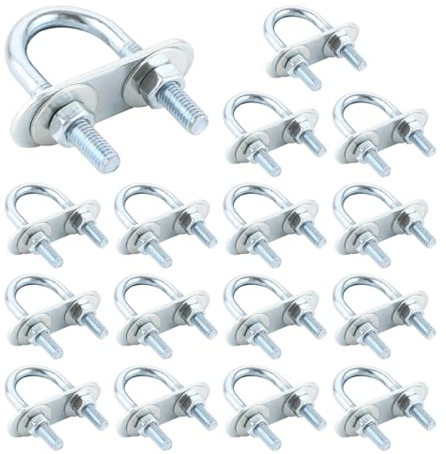 GBACHOOSE 16 Stück Runde U-Bolzen Bügelschrauben M6, U Bügel Mit Gewinde m6, U Bolzen Für Autoreparaturen, Bootsreparaturen, Anhänger